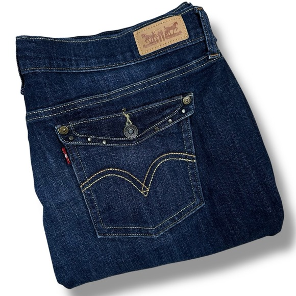 LEVI'S 515 Bootcut Jeans Women's 16L 33" Inseam Studded Flap Pockets Medium Wash - Picture 1 of 7